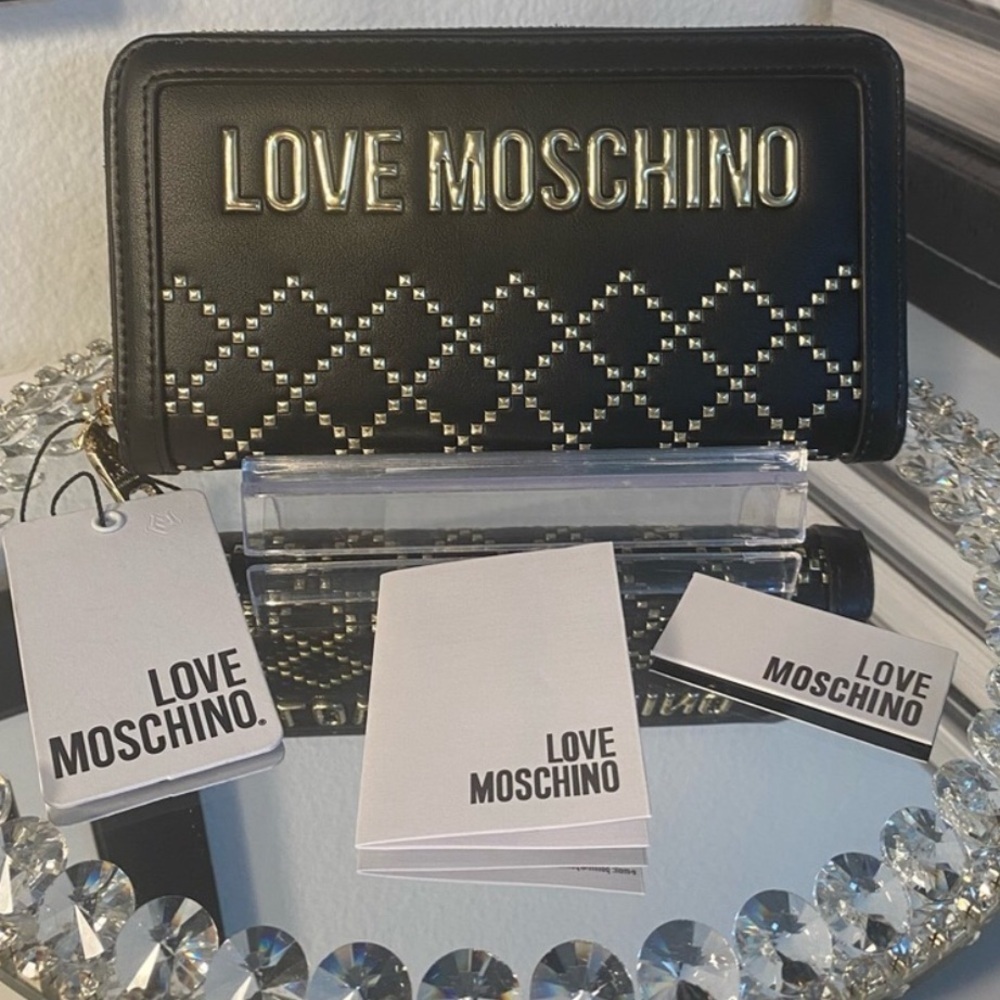 Love Moschino Bags Love Moschino Zip-around Continental Leather Wallet, NWT
